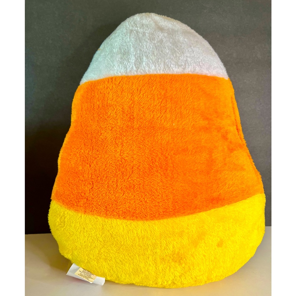 Large Halloween Candy Corn Shaped Plush Throw Pillow Sweet Fun